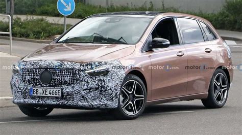 Mercedes B Class Hides Slim Headlights Reshaped Face In New Spy Shots