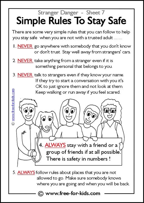 Safety Worksheets For Kids Printable