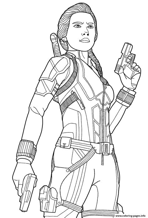 Black Widow Printable Coloring Pages