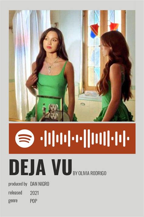 Deja Vu By Olivia Rodrigo Canciones Póster De Música Poster De