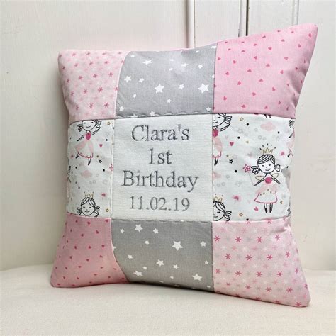 pink fairy birthday cushion by tuppenny house designs