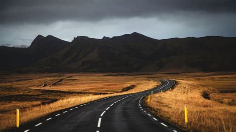 Iceland 4k 5k Wallpaper Road Mountains Clouds Horizontal