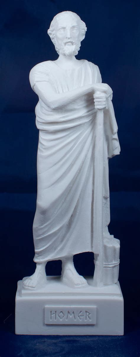 Homer Greek Epic Poet Statue Cast Alabaster Sculpture Etsy