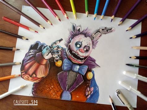 Clown Springtrap Art Tradicional Calesote514 By Calesote514 On Deviantart