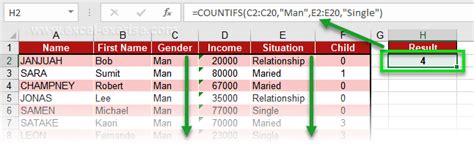 Countifs Count Rows Automatically In Excel