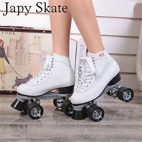 Japy Skate F1 Double Roller Skates Womens 4 Wheels Skates Two Line
