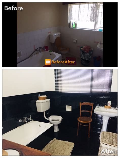 You'll find loads of lovely looks over in our gallery. Before and after simple bathroom makeover. Black painted ...