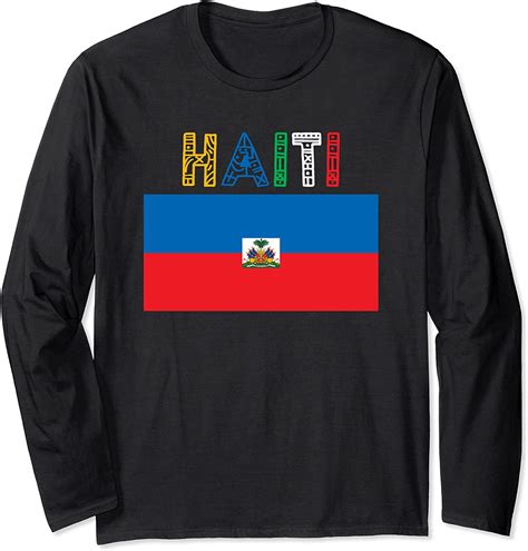 haiti haitian flag long sleeve t shirt uk fashion