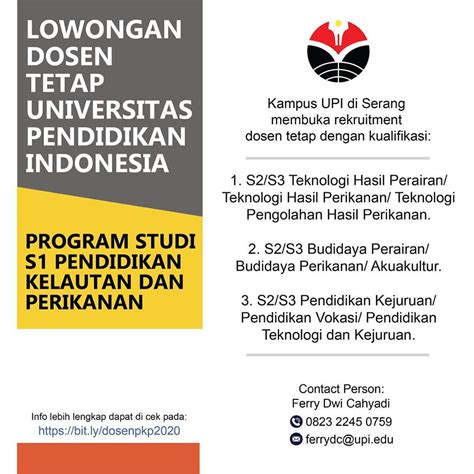 Check spelling or type a new query. INFOMINA Lowongan Kerja Perikanan di Universitas ...