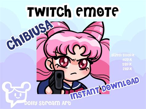 Chibiusa With A Gun Emote Sailor Moon Twitch Emotes For Youtube Or