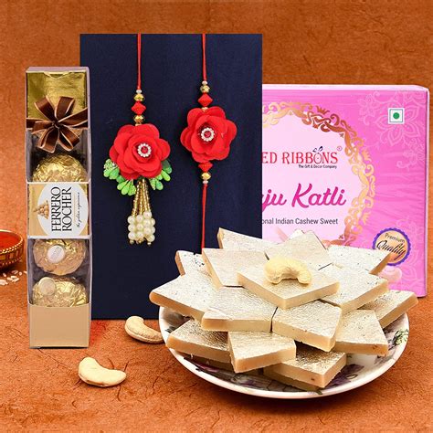 TIED RIBBONS Bhaiya Bhabhi Rakhi Set With Chocolates Gift Premium