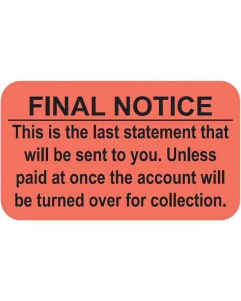 Medical Billing Collection Labels For Past Due Payments