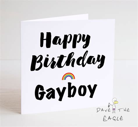 Tarjeta De Cumpleaños Gayboy Divertido Descarado Gay Etsy