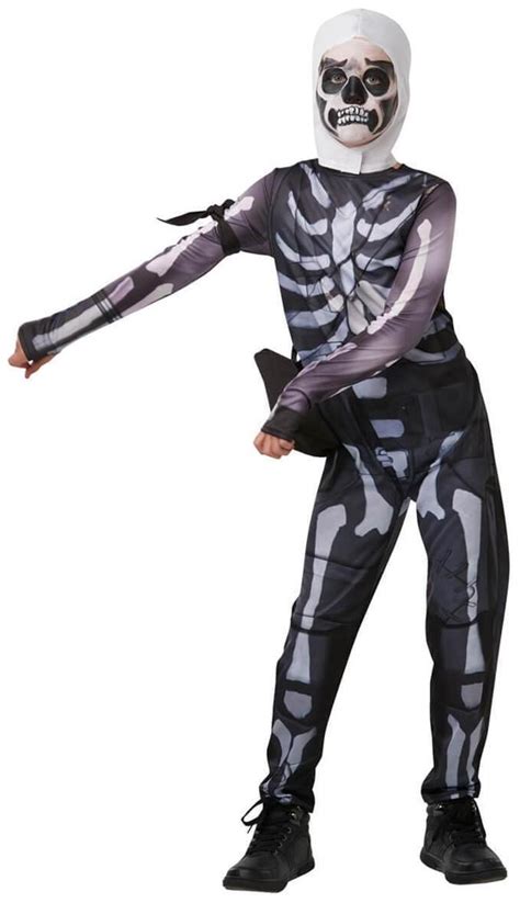Fortnite Skull Trooper Teen Costume Jumpsuit W Hood And Accessories