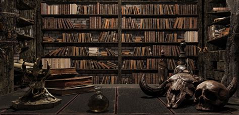 The Wizards Room With Library Old Books Potion And Scary Things 3d