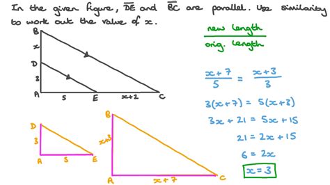 Question Video Using Properties Of Similar Triangles To Calculate Lengths Of Corresponding