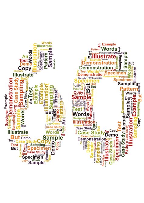 Number 1 word cloud art created by analuciadurfee. Personalised Word Cloud Art - Number 60