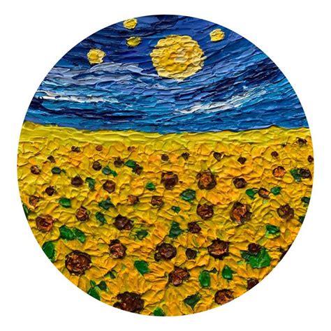 Van Gogh Starry Night With Sunflowers Painting By Amita Dand Saatchi Art
