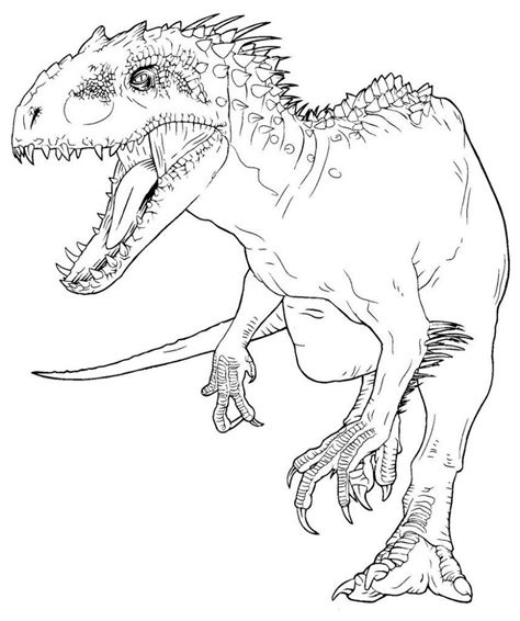 Indominus Rex Coloring Pages Activity Shelter Dinosaur Coloring