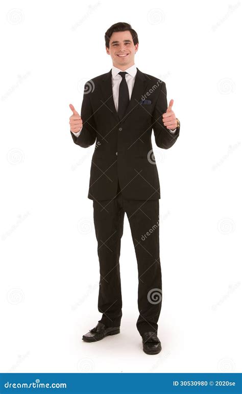 Successful Businessman Giving A Double Thumbs Up Stock Photo Image Of
