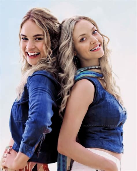 Lily And Amanda Seyfried Promo For Mamma Mia 2 Lilyjames