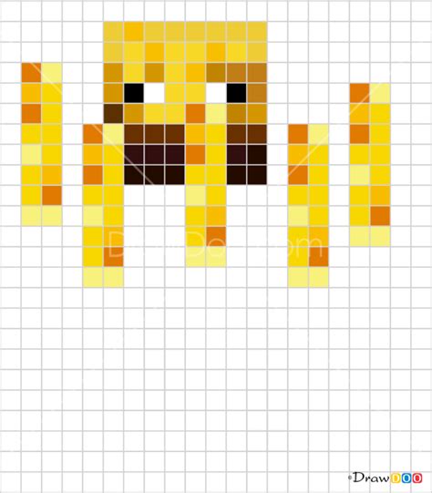 How To Draw Blaze Pixel Minecraft