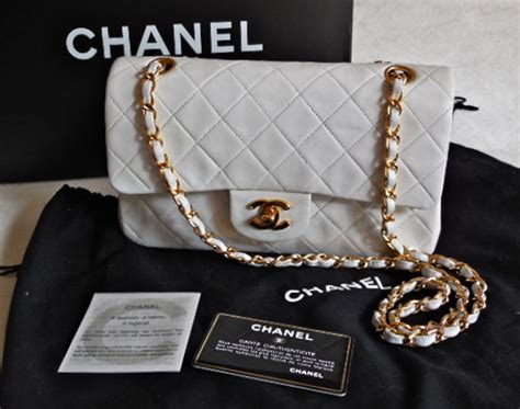Chanel Quilted White Lambskin Classic Double Flap 255 Handbag