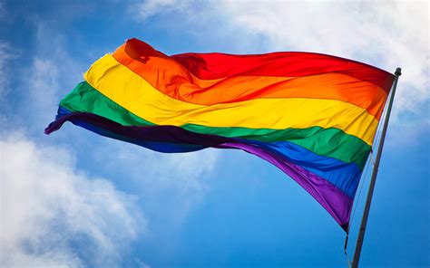 Gay Pride Flag Rainbows Colorful Sky Clouds San