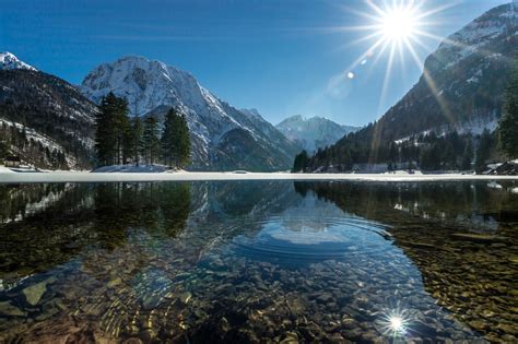 Wallpaper Sunlight Landscape Forest Mountains Lake Water Nature
