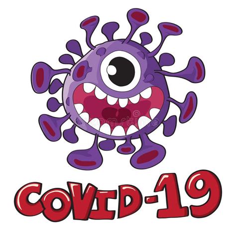 Vectoriel De Dessin Animé Covid19 Coronavirus Isolé Avec Le Texte