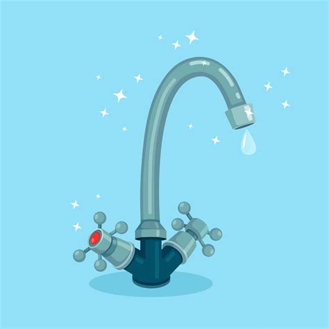Water Tap With Drop Isolated On Background Faucet Drip Leak Save