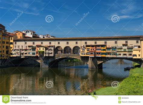 River Arno And Famous Bridge Ponte Vecchio The Old Bridge