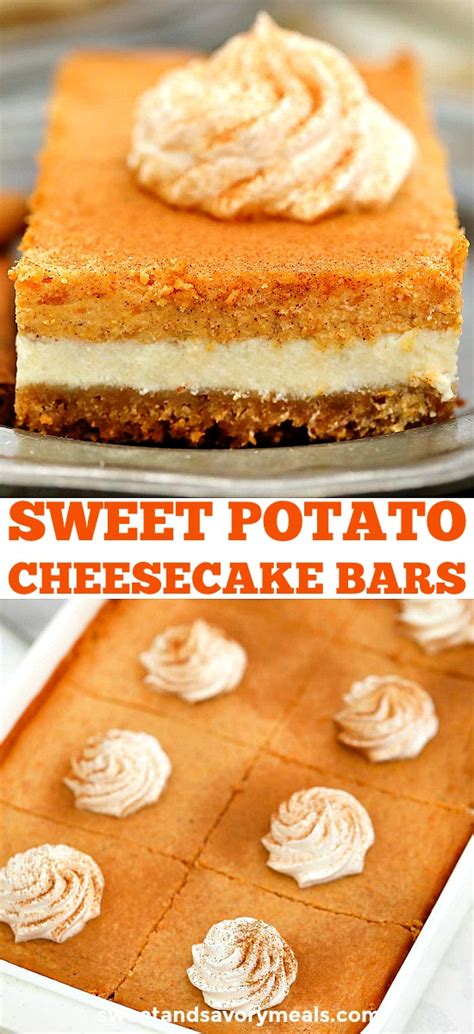 Sweet Potato Cheesecake Bars Recipe Video Sweet And Savory Meals