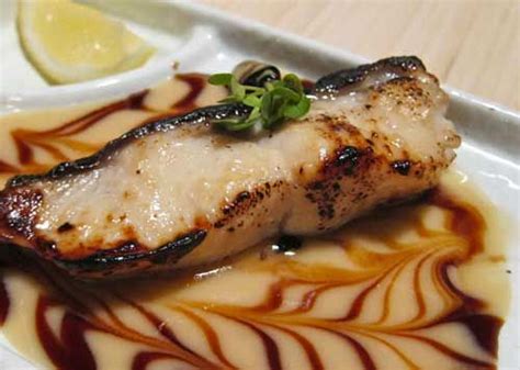 Moist and delicate with sweet soft flesh, black cod is reputed to have . Bamboo Izakaya miso black cod bento box & tempura eel ...