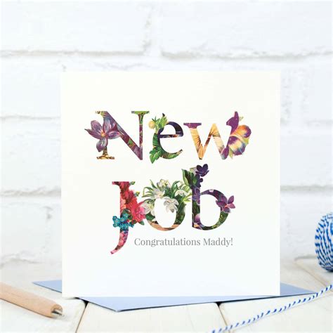 Personalised Floral New Job Card By Chi Chi Moi