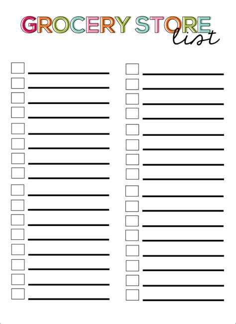 Print these and write/type in the child's. 28 Free Printable Grocery List Templates | KittyBabyLove.com
