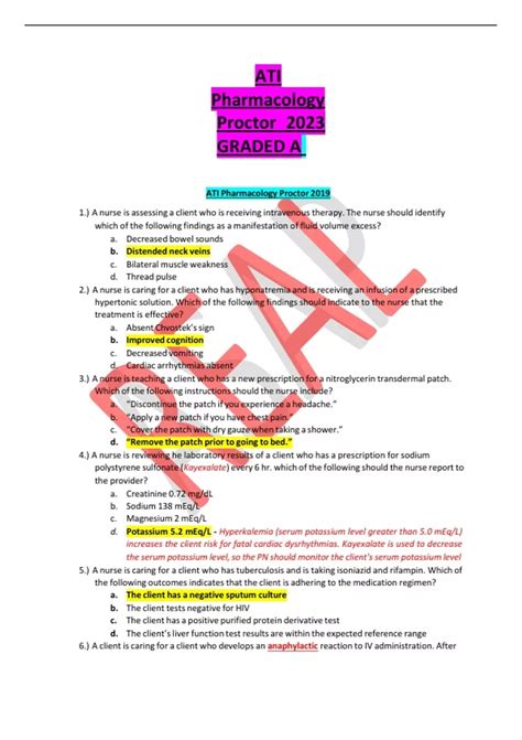 ATI Pharmacology Proctor 2023 GRADED A - ATI Pharmacology - Stuvia US