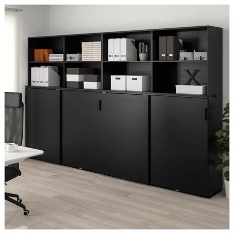 Ikea Galant Storage Combination W Sliding Doors Black Stained Ash