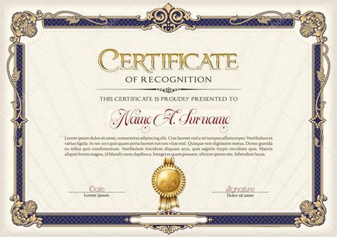Certificate Of Recognition Vintage Frame Stock Vector By ©visarts
