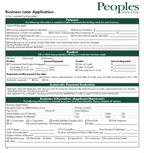 Loan Template For Small Business