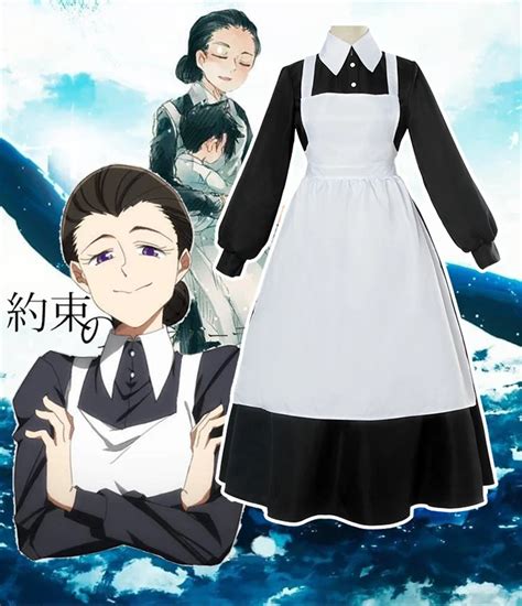 The Promised Neverland Yakusoku No Neverland Isabella Cosplay Costume Women Maid Dress Anime