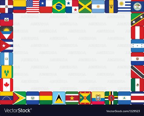American Countries Flag Frame Royalty Free Vector Image