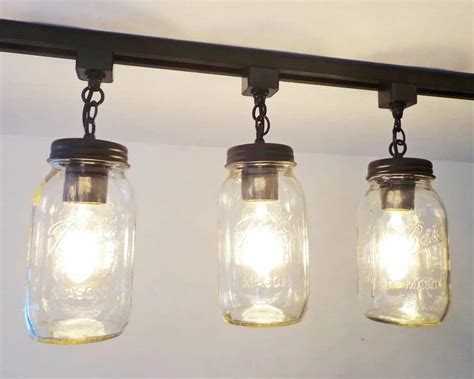 Mason Jar Track Lighting New Quarts Chain Trio The Lamp Goods
