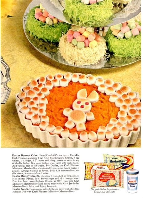 You'll want to save your sweet tooth for these springtime cakes, tarts, pies, cookies, cupcakes and more. Vintage Kraft Marshmallows Easter Recipe Magazine ...