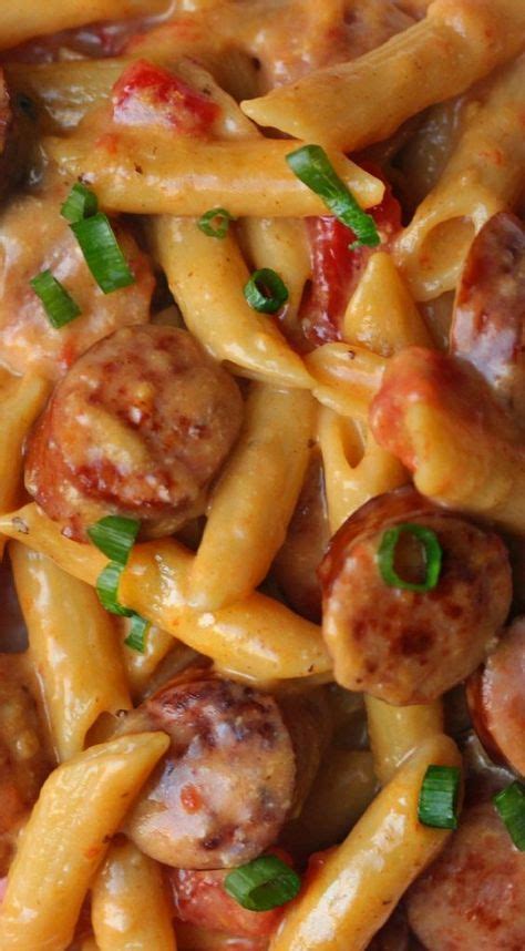Add chicken broth, tomatoes, milk,. One Pan Cheesy Smoked Sausage & Pasta | Recipe | Smoked ...