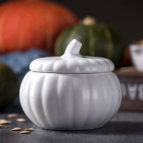 Justdolife Ceramic Soup Bowl Creative Multipurpose Pumpkin Shape