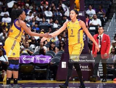 Candace Parker Of The Los Angeles Sparks And Nneka Ogwumike Of The