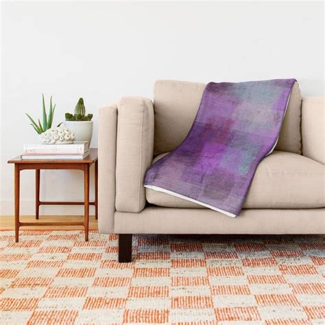Fuchsia Periwinkle And Pink Throw Blanket Abstract Geometric Etsy In