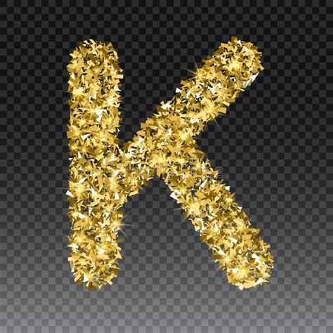 Gold Glittering Letter K Vector Shining Golden Font Lettering Of