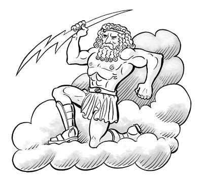Zeus, hijo de cronos y rea , dibujo para colorear gratis. COLOREAR DIBUJOS DE ZEUS